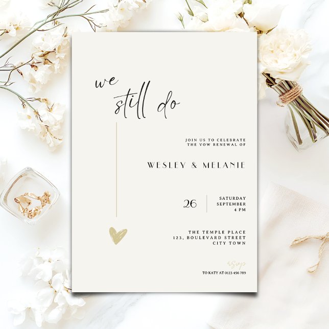 The wedding anniversary Invitation - Black - Gold (Créateur téléchargé)