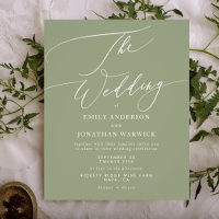 The Wedding Budget Sage Green White Elegant Invite
