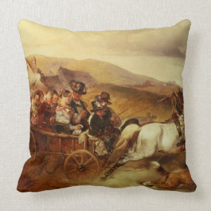 The Wedding Cart Throw Pillow