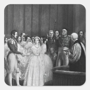 The wedding ceremony square sticker