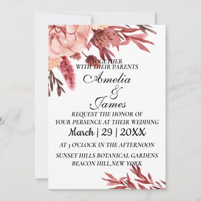The wedding invitation is simple and beautiful. (Front)