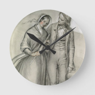 The Wedding Morning - The departure, c.1846 Round Clock