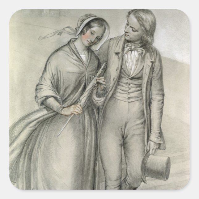 The Wedding Morning - The departure, c.1846 Square Sticker (Front)