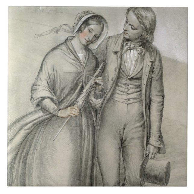 The Wedding Morning - The departure, c.1846 Tile (Front)