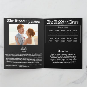 The Wedding News Vintage Newspaper Wedding  Card