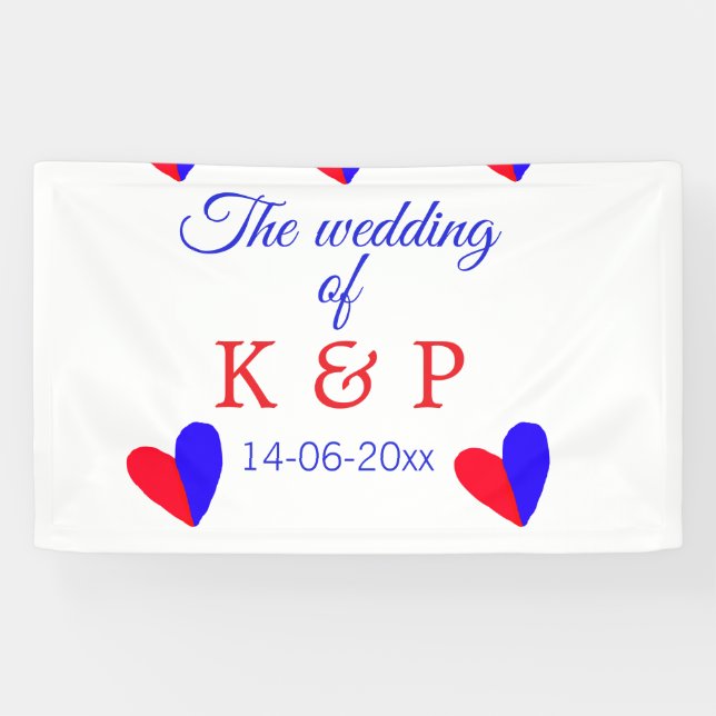 The wedding of add couple name initial letter date banner (Horizontal)