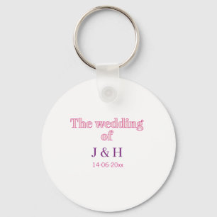 The wedding of add couple name initial letter date keychain