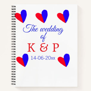 The wedding of add couple name initial letter date notebook