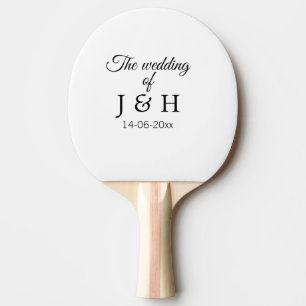 The wedding of add couple name initial letter date ping pong paddle