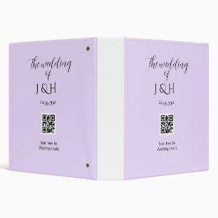 The wedding of add couple name QR code scan detail Binder