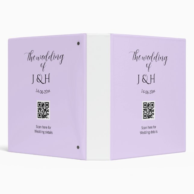 The wedding of add couple name QR code scan detail Binder (Background)