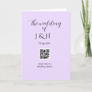 The wedding of add couple name QR code scan detail Card