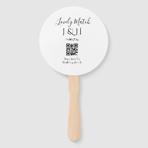 The wedding of add couple name QR code scan detail Hand Fan