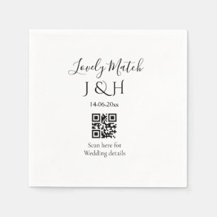 The wedding of add couple name QR code scan detail Napkin