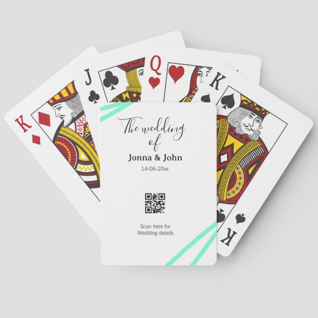 The wedding of add couple name QR code scan detail Playing Cards (Back)