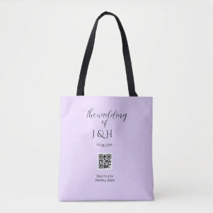 The wedding of add couple name QR code scan detail Tote Bag