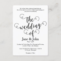 The Wedding of Basic Wedding Invitation