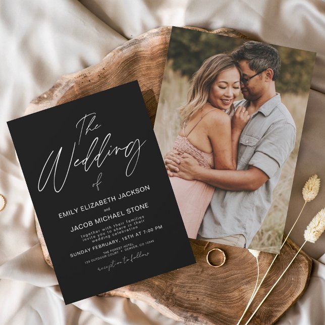The Wedding of Black White Modern Typography Invitation (Creator Uploaded)