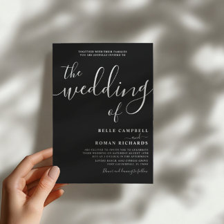 The Wedding Of Black & White Wedding  Invitation