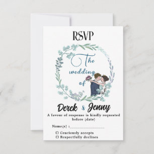 The wedding of blue lovers RSVP card