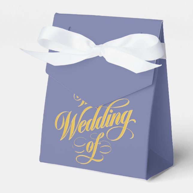 The Wedding of Elegance: Blueberry and Sunshine Favor Box (Front Side)