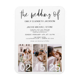 The Wedding of Minimalist Modern Simple Magnet