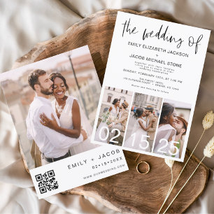 The Wedding of Minimalist QR code Simple Invitation