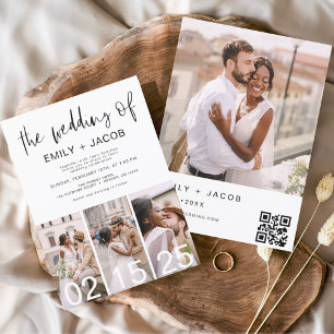 The Wedding of Minimalist QR code Simple Invitation