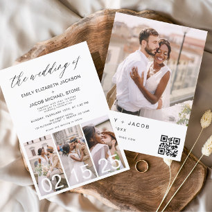 The Wedding of Minimalist QR code Simple Invitation