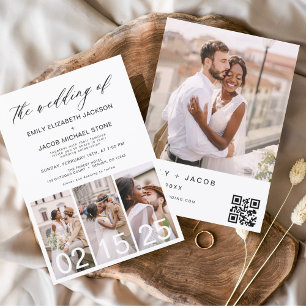 The Wedding of Minimalist QR code Simple Invitation