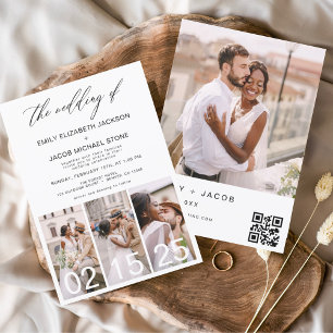 The Wedding of Minimalist QR code Simple Invitation