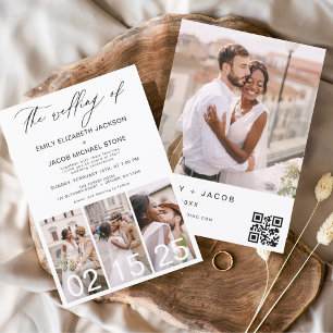 The Wedding of Minimalist QR code Simple Invitation