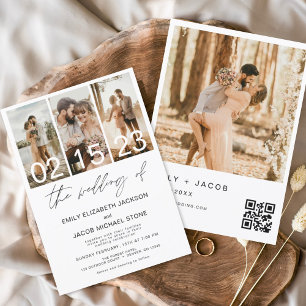 The Wedding of Photo QR code Minimalist Elegant Invitation