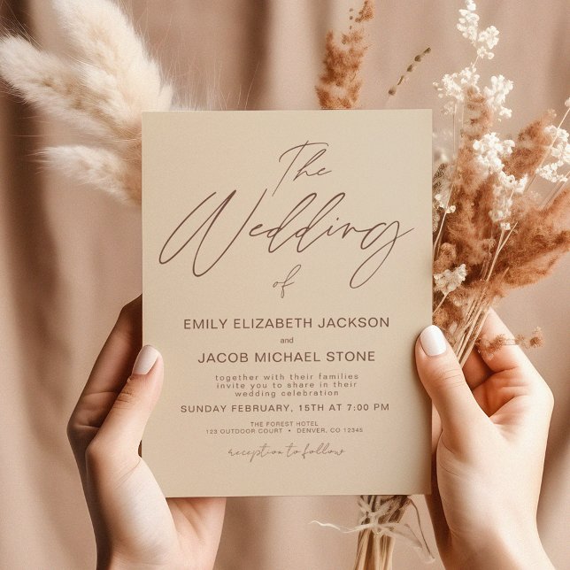 The Wedding of Terracotta Modern Typography Invitation (Creator Uploaded)