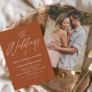 The Wedding of Terracotta Modern Typography Invitation
