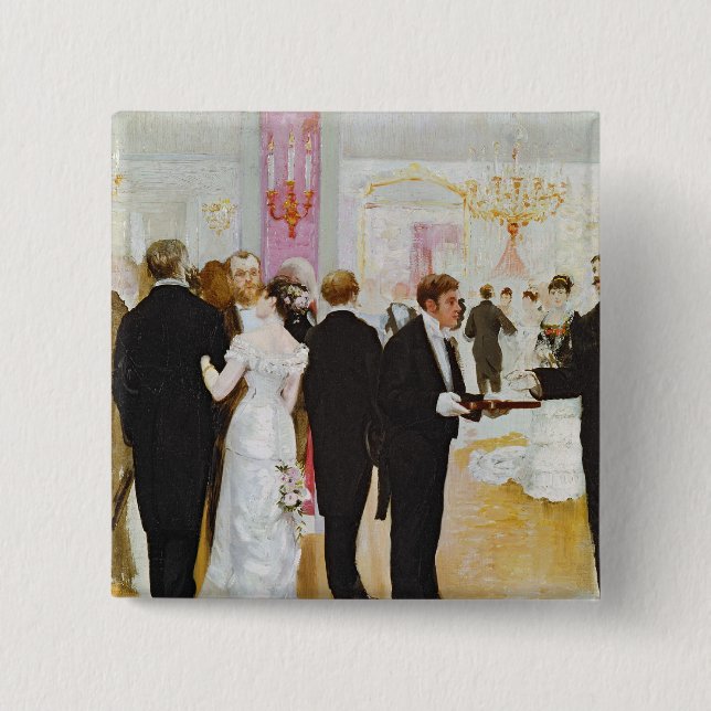The Wedding Reception, c.1900 2 Inch Square Button (Front)
