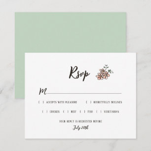 The Wedding Sign Says Rustic Doodle Floral RSVP Card
