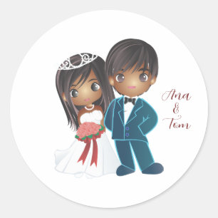 The wedding stylized classic round sticker