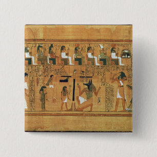 The Weighing of Heart against the Feather of 2 Inch Square Button