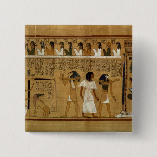 The Weighing of the Heart against Maat's Feather 2 Inch Square Button