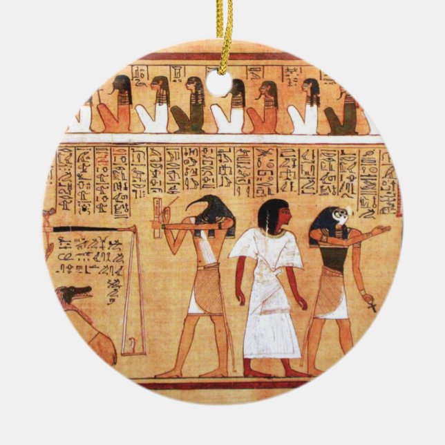 The Weighing Of The Heart Against Maat's Feather Ceramic Ornament (Front)