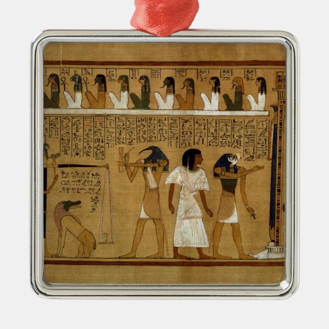 The Weighing of the Heart against Maat's Feather Metal Ornament (Front)