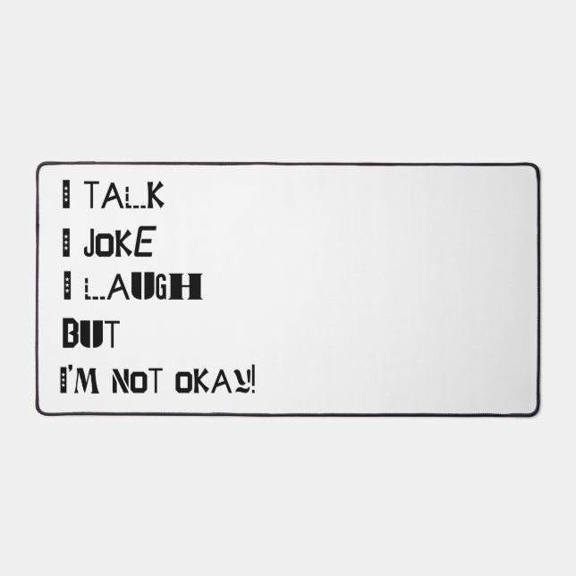 The Weight of Laughter – Mental Health Awareness Desk Mat (Front)