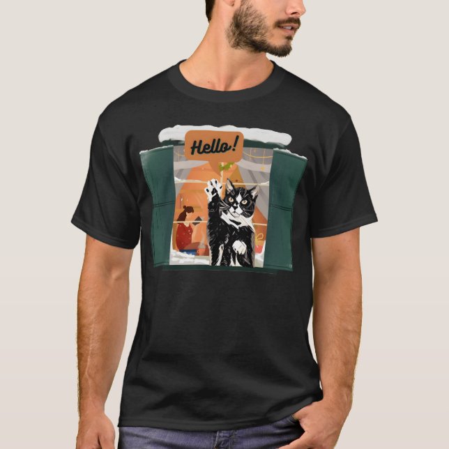 The welcomer cat vintage T-Shirt (Front)
