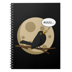 The Werebird - Blackbird Howling at the Moon Comic Notebook
