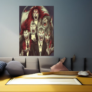 The werewolves family AI Art Poster