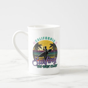The West Coast - California Surfing sticker Bone China Mug