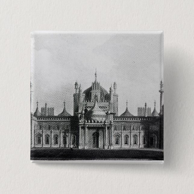The West Front of the Brighton Pavilion 2 Inch Square Button (Front)
