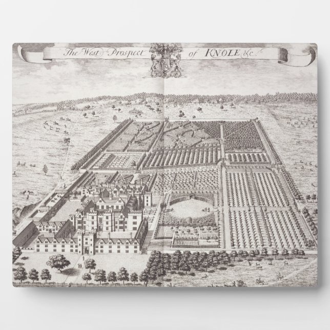 The West Prospect of Knole, from 'Thirty Six Diffe Plaque (Front)