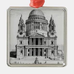 The West Prospect of St. Paul's Cathedral Metal Ornament